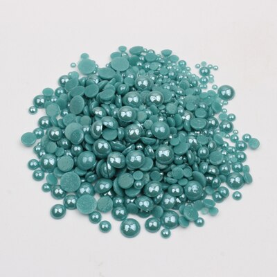 1000 stk/parti hvid/sort mix størrelser keramiske perler halvrund flatback perle 2mm-6mm blandet til diy lim nail art beklædningsgenstand: Zirkonblå