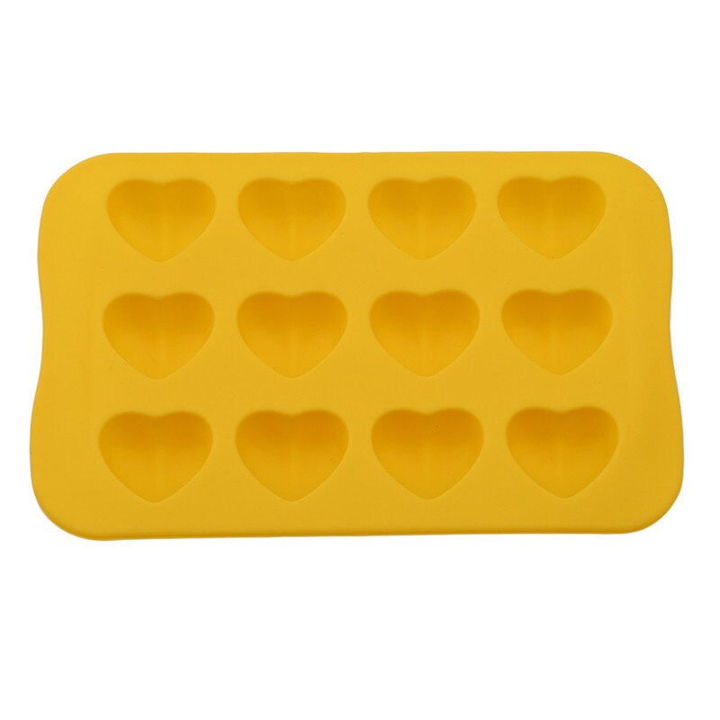 Silicone chocolat moule plateau rond carré coeur étoile forme crème glacée outils pour cuisine chocolat moule fabricant: yellow heart