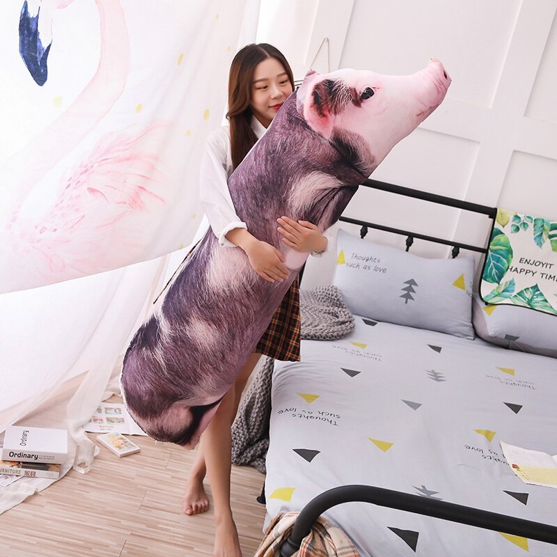 Gesimuleerde Pig Korte Pluche Kussen Dieren Gevulde Slapen Kussens Kids Volwassenen Huisdieren Bolster Sofa Stoel Decor Beddengoed/Vriend