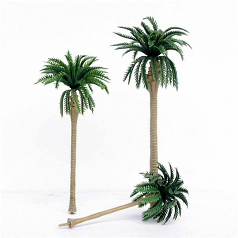 10Pcs Kunststoff Coconut Palm Baum Miniatur Anlage Töpfe Bonsai Handwerk Micro Landschaft DIY Decor Diorama Landschaft modell: 13cm