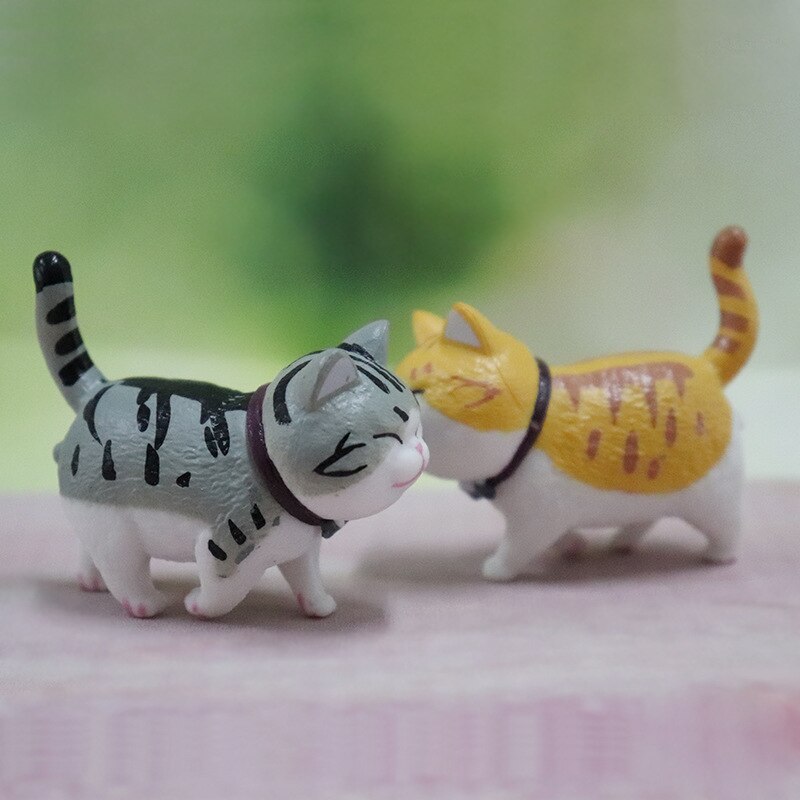 9 Pieces of 5 Cm Artificial Cute Cat Figurines &amp; Miniatures Doll Toy Colorful Doll Miniature Doll Home Decoration