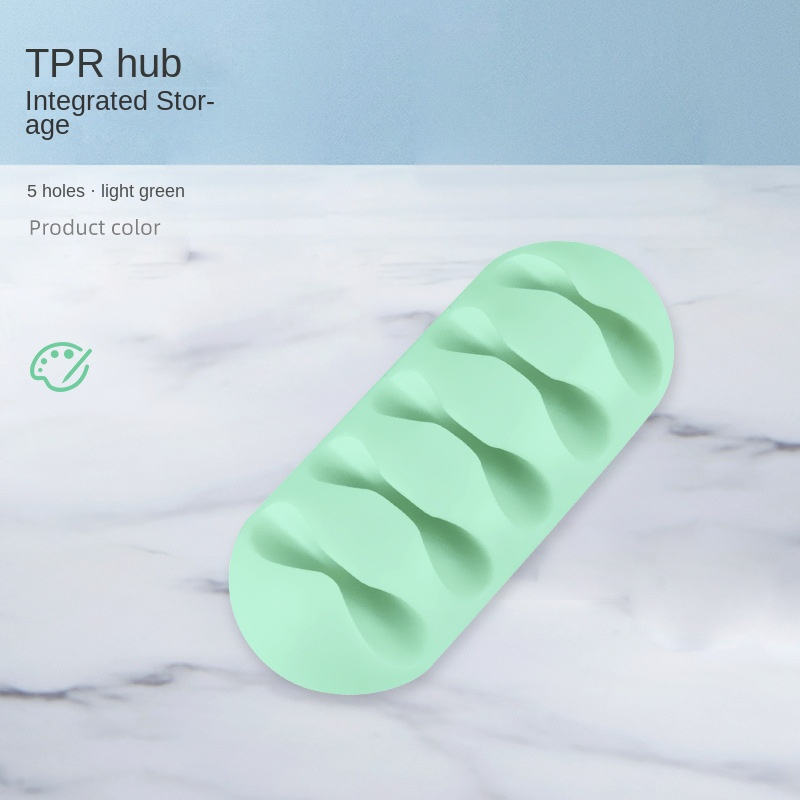 Kabelklemmer ledningsorganisatorer holder klæbende silikone skrivebordsopruller kabelholder skrivebord ledningsbeviklet kontortilbehør: Blå