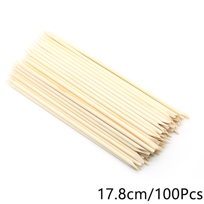 manicura uñas pedicura palos de madera Removedor de cutículas para manicura y pedicura, herramientas de Arte de uñas, palitos de madera naranja, recolector de diamantes de imitación, suministros de cuidado, 100 piezas: Beige