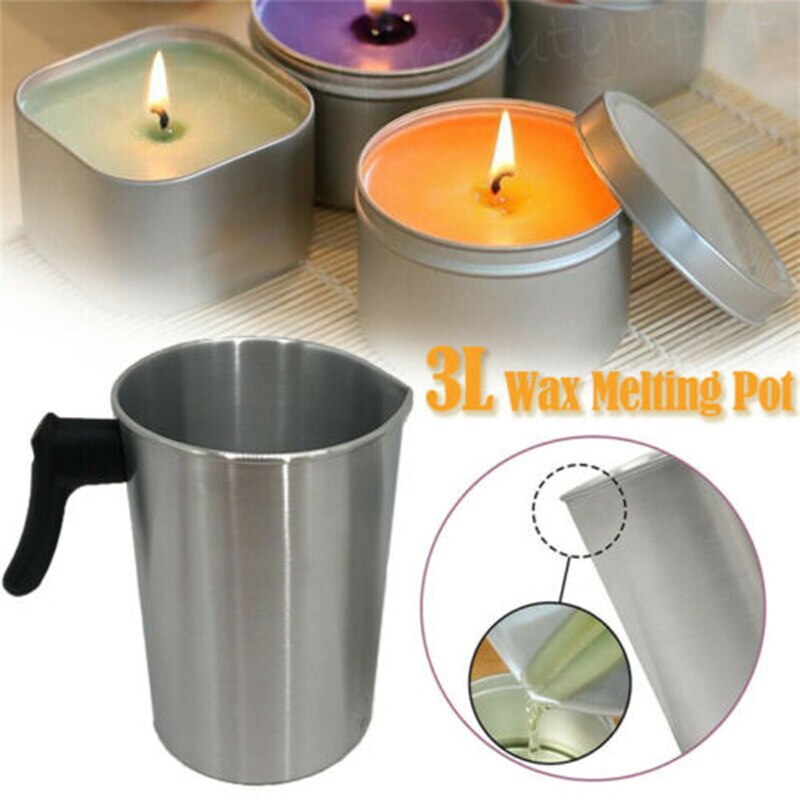 Jarra de fusión de cera de acero inoxidable, jarra para derretir jabón y velas, jarra para espuma de leche, DIY, 1,2/3L