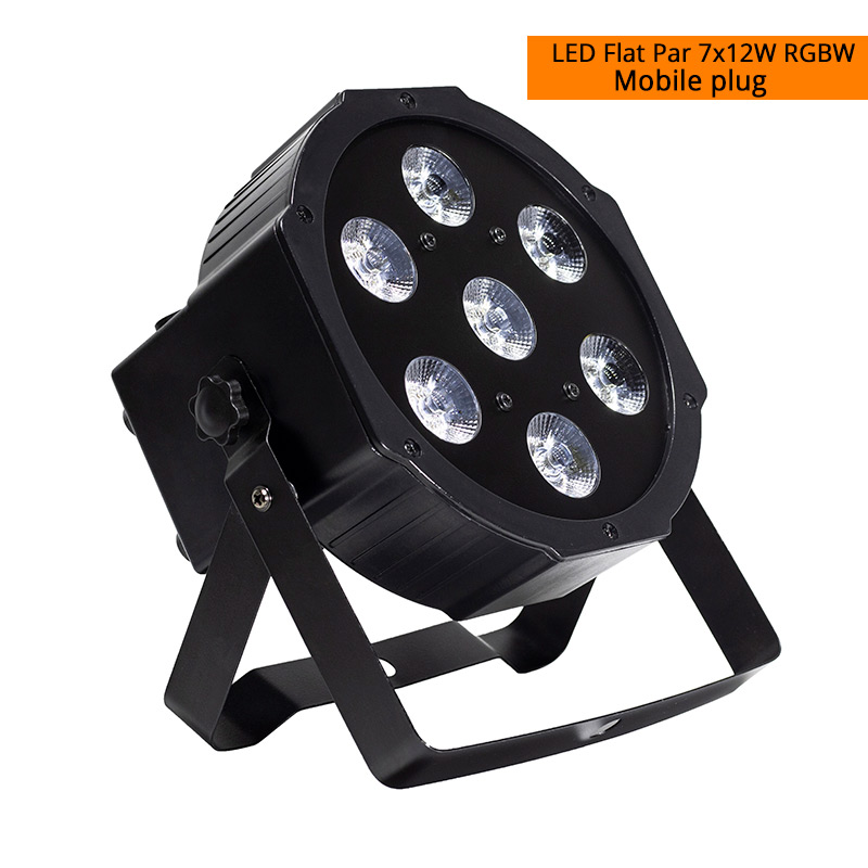 SHEHDS LED 7x12W RGBW lumière Par avec DMX512 IN/OUT et puissance IN & OUT pour DJ Stages discothèques hôtels Disco fête d'anniversaire de famille: Mobile Plug LED 7x12 / Uk Plug