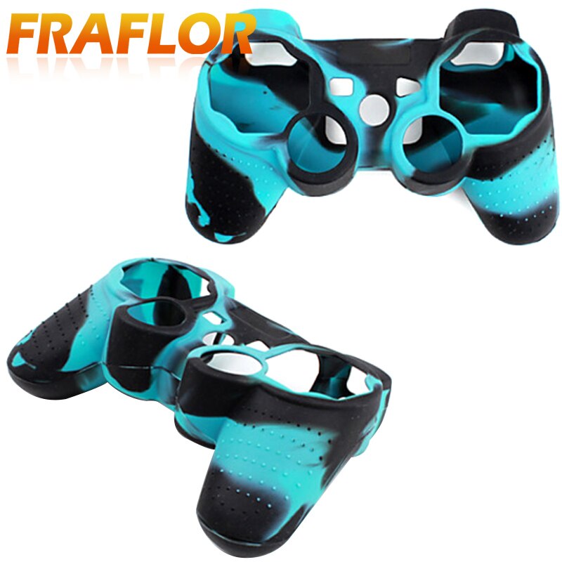 Funda protectora suave antideslizante de camuflaje para Playstation 3, funda de goma de Gel de silicona suave para mando de PS3