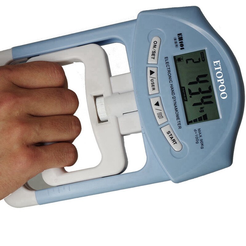 Electronic hand dynamometer digtial hand grip dynamometer Hand Grip Strength Meter Auto Capturing Hand Grip Power 200Lbs/90Kg