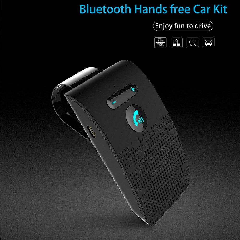 Solskærmklip bluetooth 5.0 håndfri bilsæt trådløs lydmodtager højttalertelefon højttaler musikafspiller med mikrofon