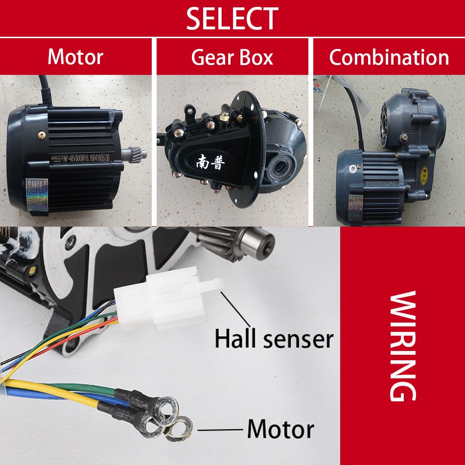 KUNRAY BLDC 650W 48V 60V Brushless DC Motor Three Four Wheel Electric Car Rear Axle Differential Motor Tricycle Conveyor Motors
