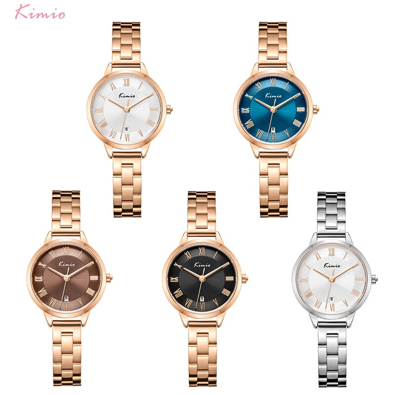 Kimio Uhr Frauen Quarzuhr Edelstahl Armbinde Uhren lässig Wasserdichte Armbanduhr Damen Geschäft Uhren