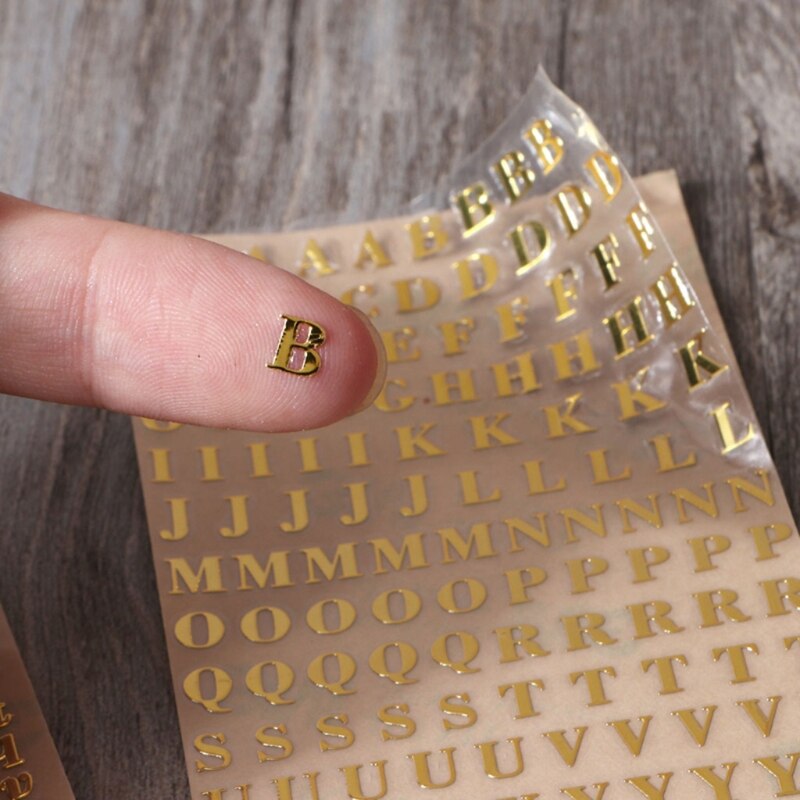 Gold/Silver Alphabet Glitter Epoxy Resin Metal Decorative Stickers English Letters Numbers UV Epoxy Resin Fillings Filler