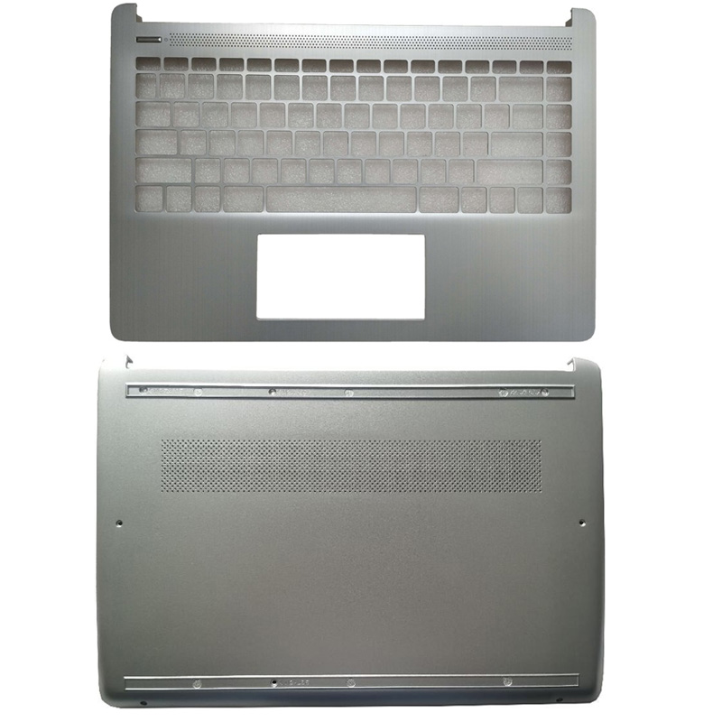 Housings for HP 14-DQ FQ 14S-DR 14S-FR TPN-Q221 Laptop Keyboard Palmrest Topcases Upper Bottom Cover Replacement Spare Parts: GRAY