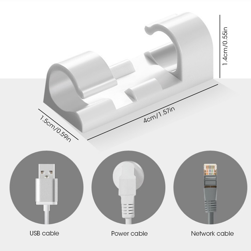 20Pcs Finisher Draad Klem Zelfklevende Draad Organisator Kabelhaspel Clip Gesp Ties Fixer Lijn Fastener Holder Cord management