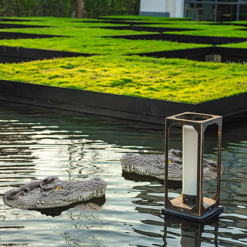 Floating Crocodil e Water Decoy Garden Pond Art Decor for Goose Control Simulation Foam Crocodil Home Garden Decoration