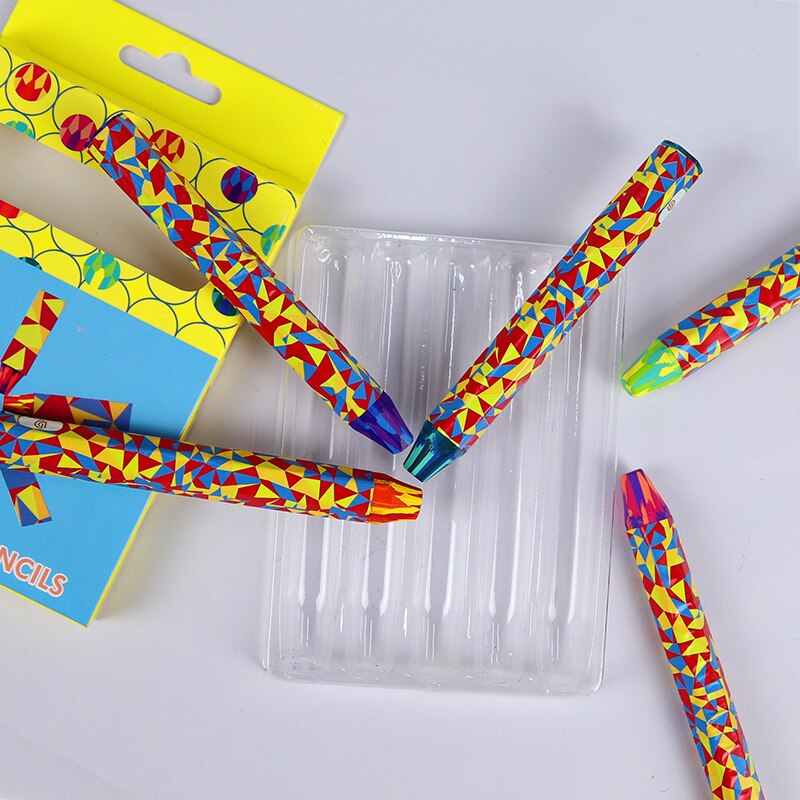 DEDEDE 5pcs Wax Crayons Graffiti 3 in 1 Color Pencils Non-Toxic Rainbow Magic Kawaii Crayon For Painting Art Supply