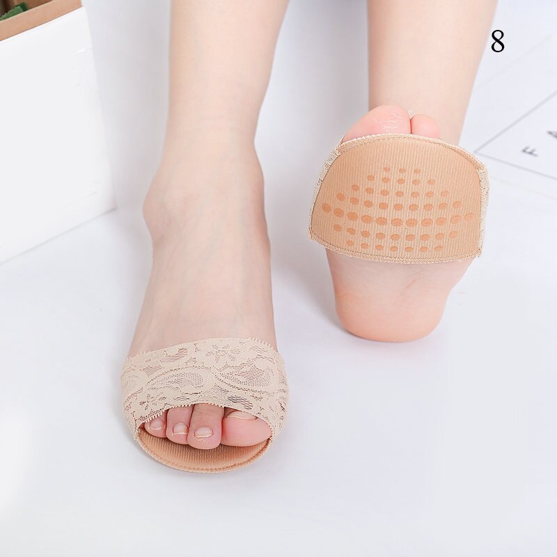 Summer Women Feet Toe Protect High heel half foot socks Lady Non-slip sweat No Show invisible toe socks: 8