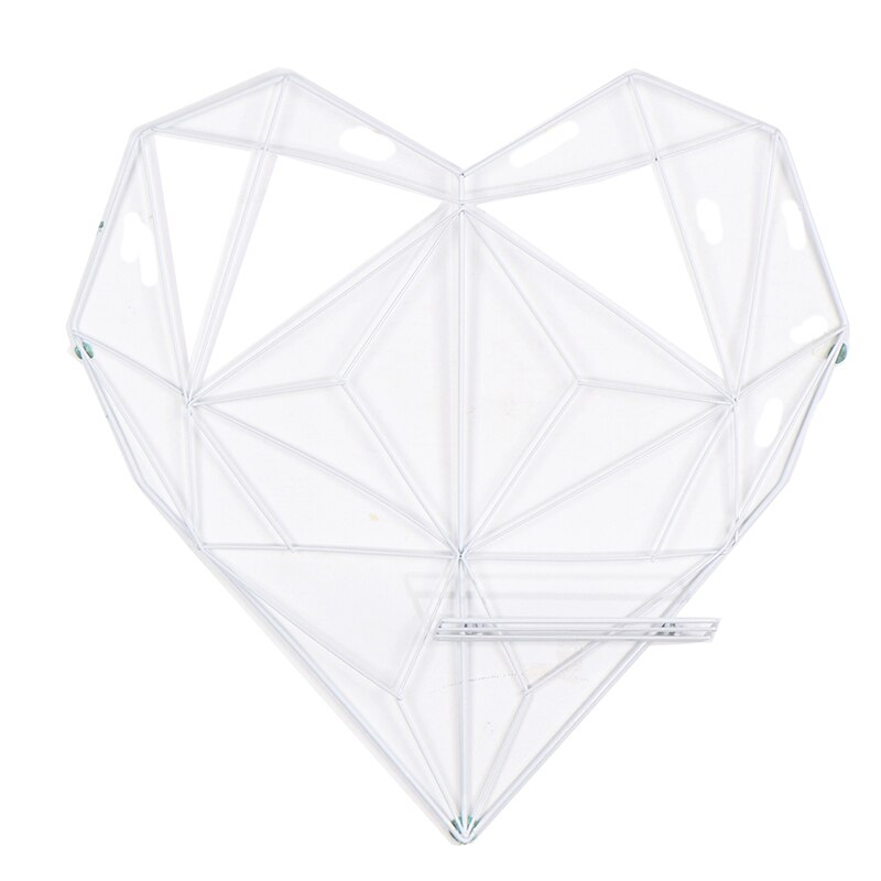Estantes decorativos de hierro de estilo nórdico estante colgante de pared con forma de corazón para fotos, marco de postales, estante de almacenamiento para el hogar: Blanco