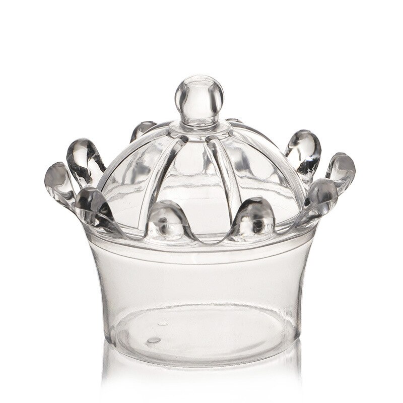 Boîte à bonbons créative en forme de couronne, Mini boîte à bonbons en plastique pour mariage, fête d'anniversaire pour enfants, décoration 2022: off white