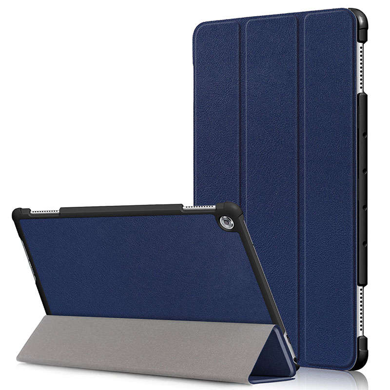 Para Huawei MediaPad M5 Lite funda 10 BAH2-W19/L09/W09 Ultra delgada Pu cuero Smart Stand cubierta para media Pad M5 Lite 10,1": dark blue M5Lite10