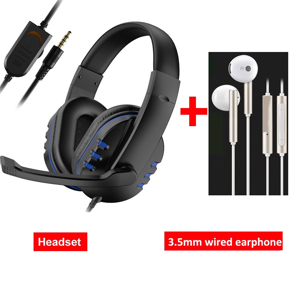 Auriculares estéreo para videojuegos, cascos con cable de 3,5mm para Xbox one, PS4, PC, con micrófono y Control de volumen: Blue Add H