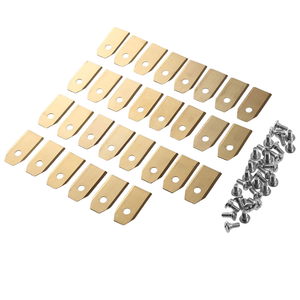 18/30pcs Lawn Trimmer Blades For Worx Landroid Robotic Lawn Mower Brushcutter Replacement Stainless Steel Blade Set With Screws: WHITE