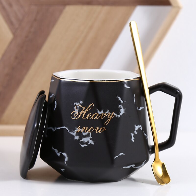 Gold Luxury Espresso Coffee Mugs Ceramic Reusable Mug Lid Coffeeware Canecas De Porcelana Travel Mug EA60MK: Style 5