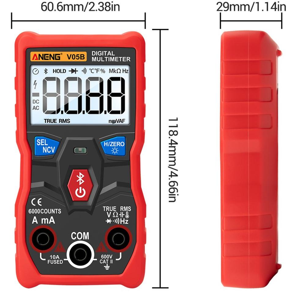 V05B Digital 6000 Counts Analog Multimeter AC/DC Currents Voltage Mini Testers True RMS Bluetooth Multimetro