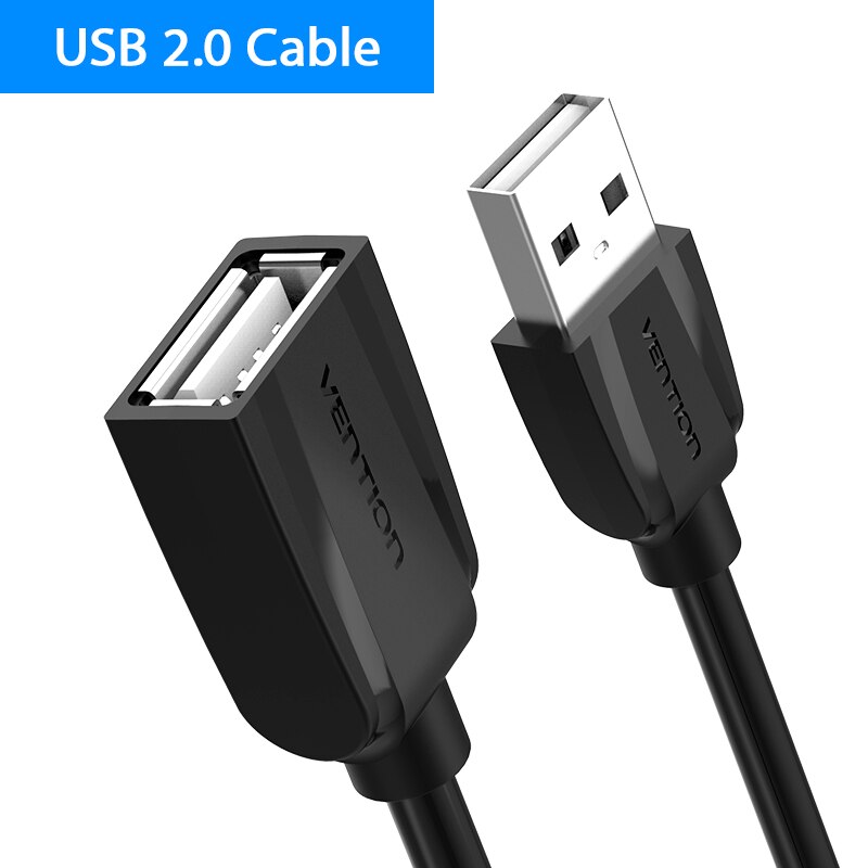 Vention USB Cable 3.0 USB to USB Extension Cable Male to Female 2.0 Extender Cable for PS4 Xbox Smart TV PC USB Extension Cable: USB 2.0 Black / 3m