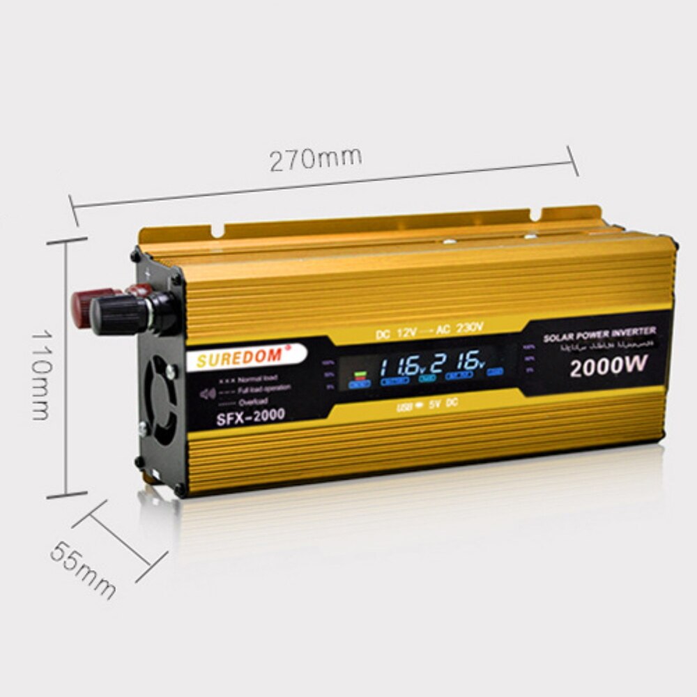 2000w watt  dc 12v naar  ac 100v-120v/220v-240v draagbare auto-omvormer lader converter adapter gemodificeerde sinusgolf
