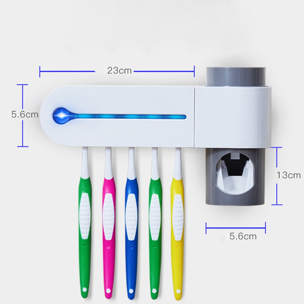 Tandenborstelsterilisator automatische tandpasta dispenser antibacteriële uv-licht ultraviolet dispenser tandenborstelhouder mondreiniger