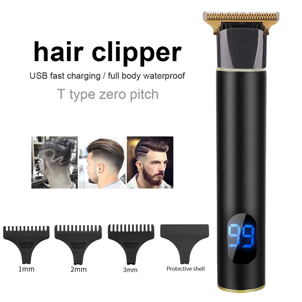 Portable Shaver Hair Clipper Electric Trimmer Screen Washable Rechargeable Men Hair Trimmer