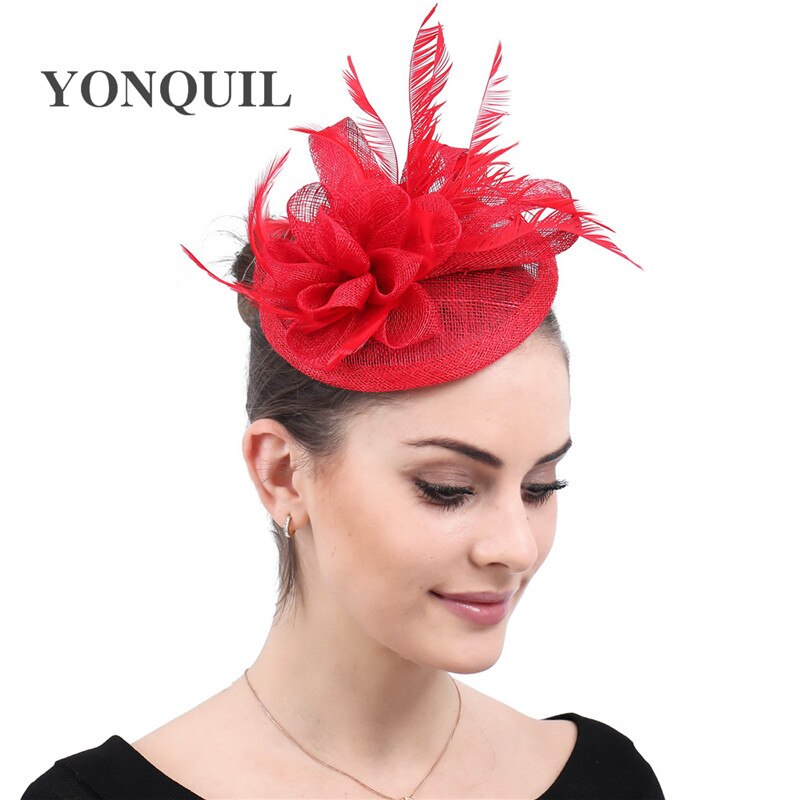 Kvinder fascinator hovedbeklædning hat bryllup fest hårnål fjer blomster lejlighed hår fjer tilbehør chapeau til damer brude