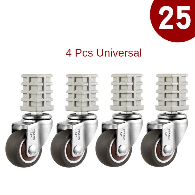 4 Stück/Los 1,5 Zoll 19/Möbel Vierkant rohr Rad Universal- Regal Edelstahl Leise Bremse Zauberer: Schwarz