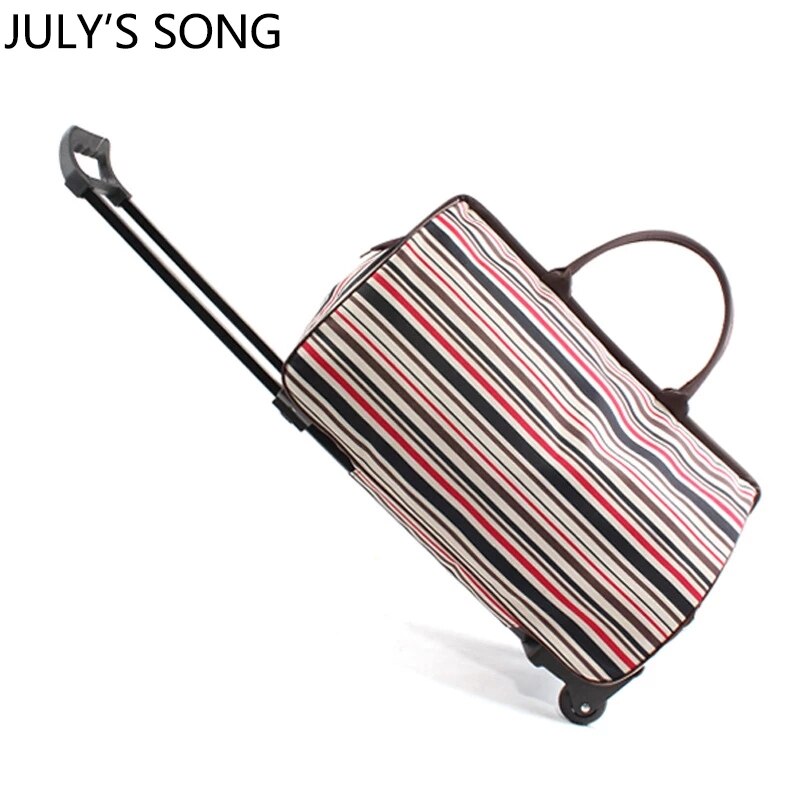 July&#39;s Lied Reistas Op Wielen Trolley Duffel Weekender Voor Korte Reis Rollende Koffer Lugggage Zakken Grote Capaciteit 20Inch