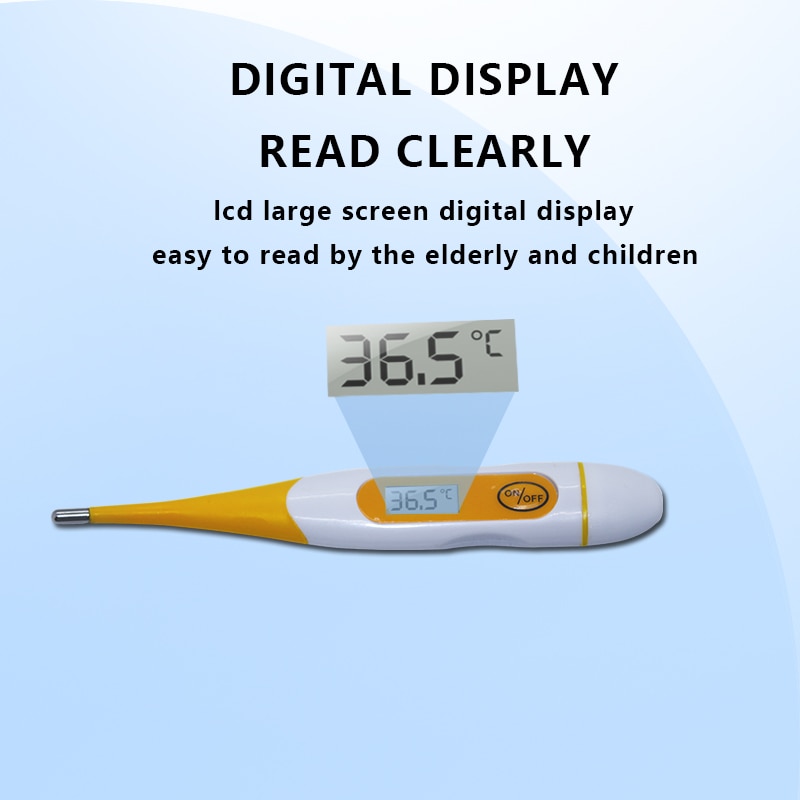 Bærbar babytermometer digital lcd blød kropsmåling voksne børn rektal oral aksillær kropstermometer værktøj