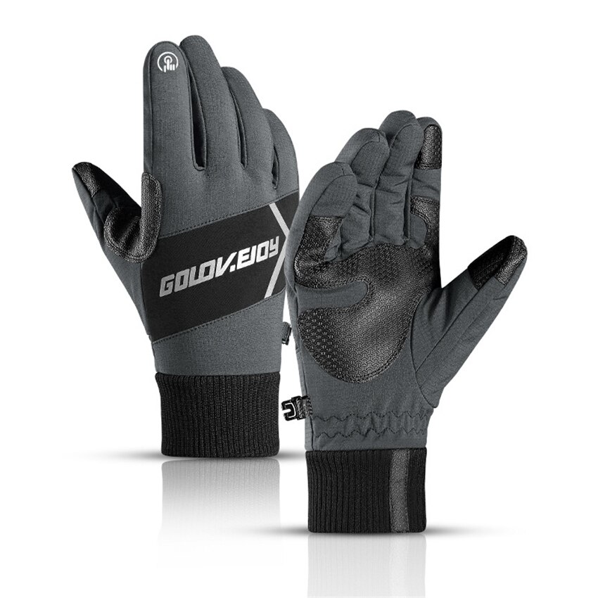 Warme Winter Handschoenen Anti-Slip Winddicht Waterdichte Handschoenen Mannen Skiën Nacht Reflecterende Fietsen Handschoenen Koude Slip Verdikking: Type B Gloves / L Palm Width 8-9CM