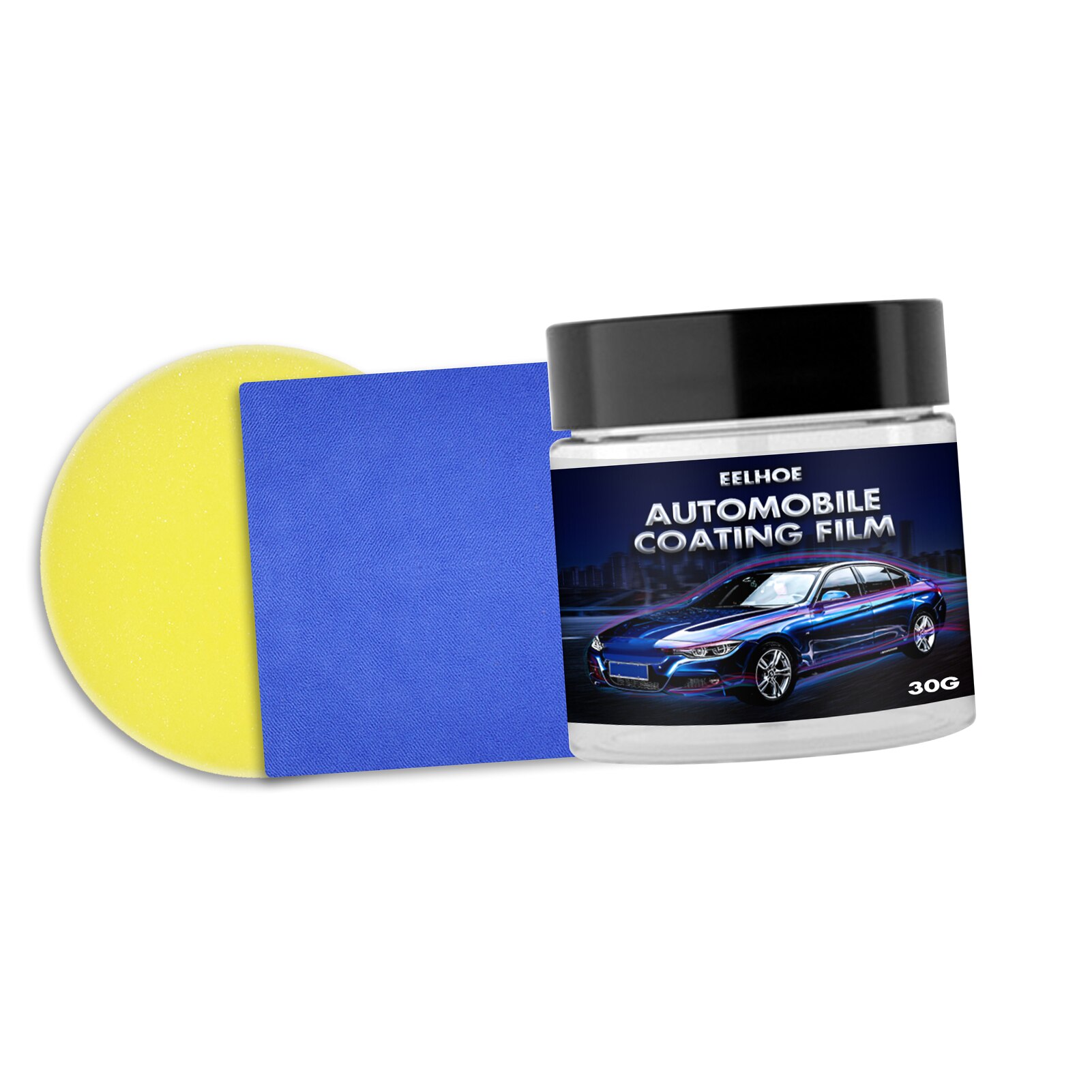 Auto Reparatie Wax Crystal Plating Set Hard Glossy Carnaubawas Paint Care Coating Kleine Kras Reparatie Onderhoud Met Spons Handdoek: 30g