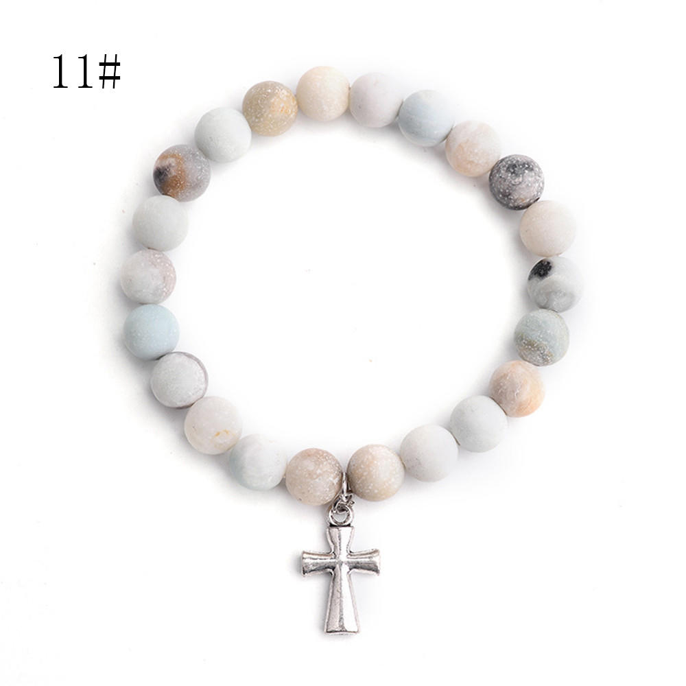 Naturliga färgglada armband matt frostade pärlor med lotus om buddha charm yoga armband bön 108 mala halsband kvinnor: 6