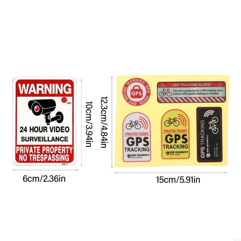 R6FE Beschermende auto Interieur WAARSCHUWING Sticker Duurzaamheid Auto Safety Reflective Sticker voor lang onbeheerd parkeren