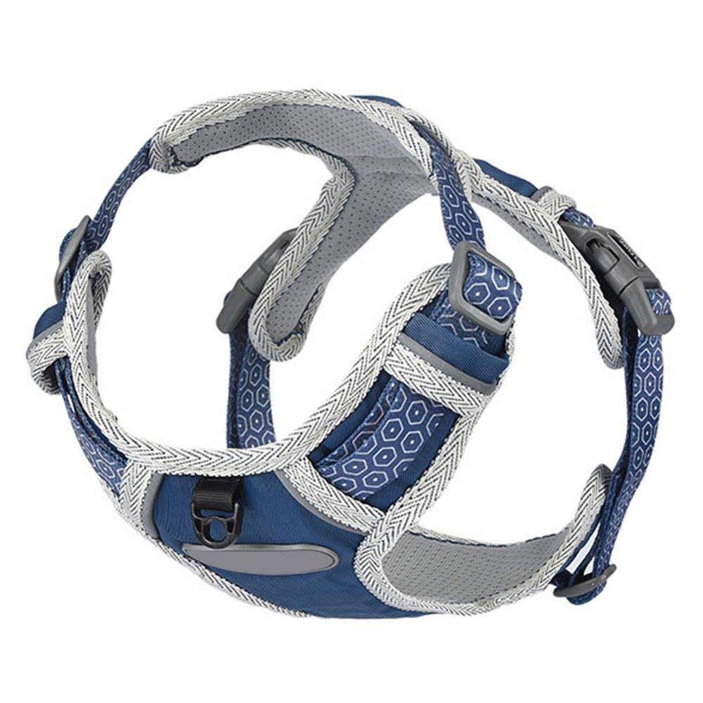 Small Medium Pet Dogs Vest Polyester Harness Leash Reflective Safe Walking Vest Basic Leashes Padded Plaid All Seasons: Blue / S