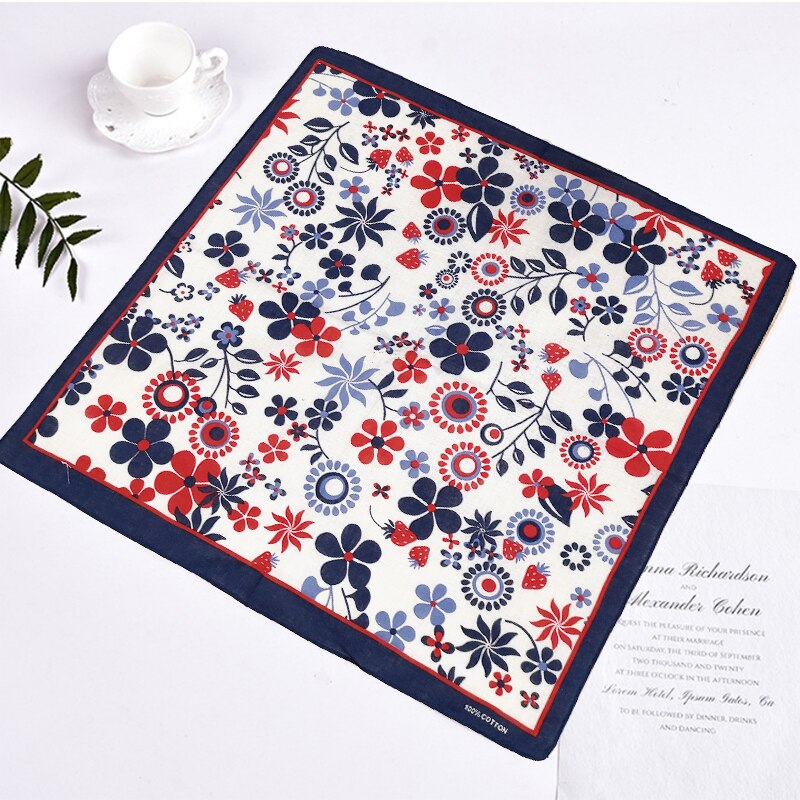 Bufanda tipo pañuelo de colores para mujer, pañuelo cuadrado Vintage con rosas, Bandanas rojas, estilo