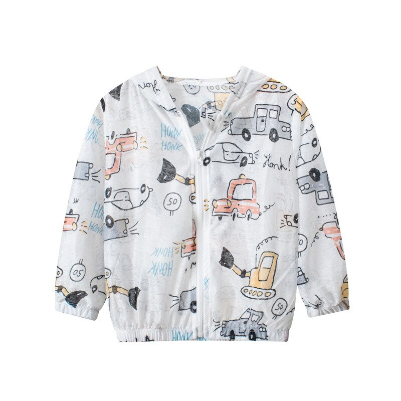 Children Clothes Baby Girl Jacket Boy Hooded Coat Cartoon Outwear Baby Boys Girls Long Sleeve Summer Sun Air Protection Clothing: 6T