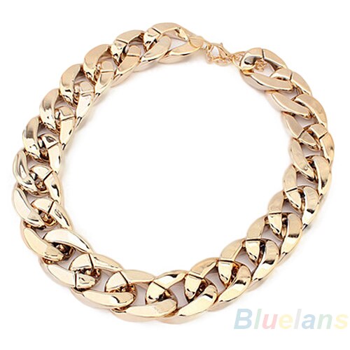 Bestel 1pc dames europa en de verenigde staten all-match dikke choker glanzende ketting 1 e 2 6 ooh