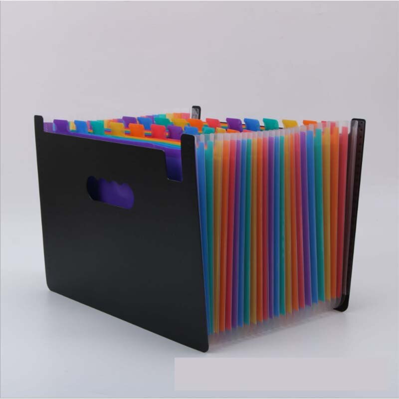 Pockets Expanding File Folder A4 Organizer Portable Business File Office Supplies Document Holder Carpeta Archivador12/24: 24 Grid Vertical bag