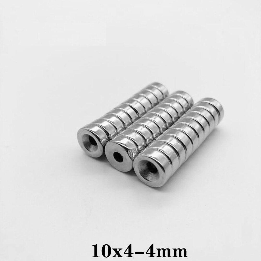 10 ~ 300 stk 10 x 4-4 stang permanent ndfeb stærke magneter 10 x 4 mm hul 4 mm runde forsænket neodym magnetisk magnet 10*4-4 10*4