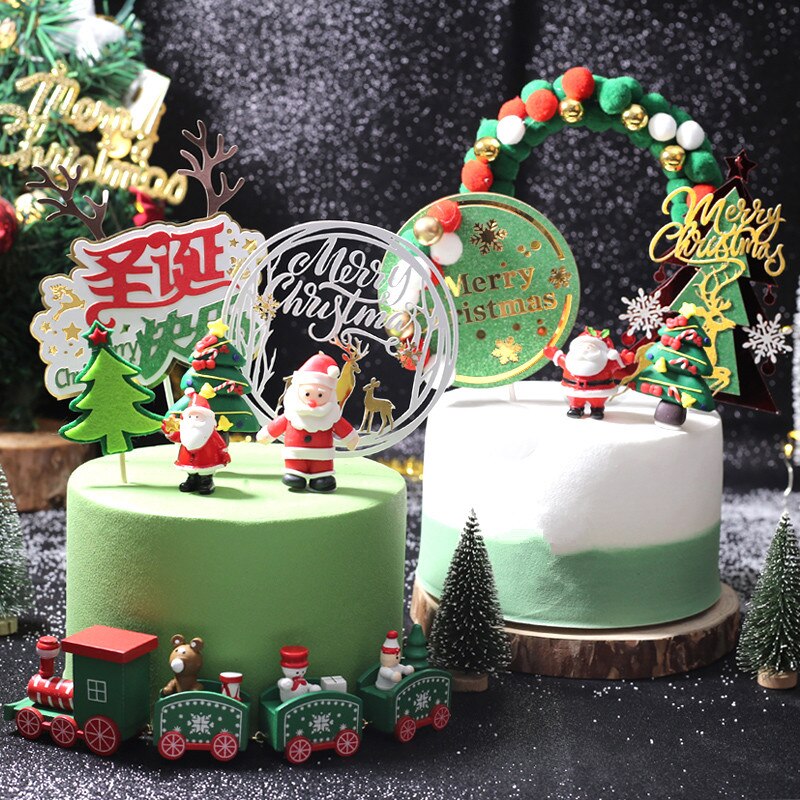 Julgran cupcake tårta dekoration baby god jul fest dekoration dessert bakning tårta topper dekoration