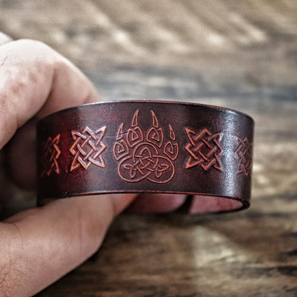 Viking ours griffe Bracelet teint en cuir nordique Odin poignet manchette Celtics noeud Bracelet nordique amulette bijoux