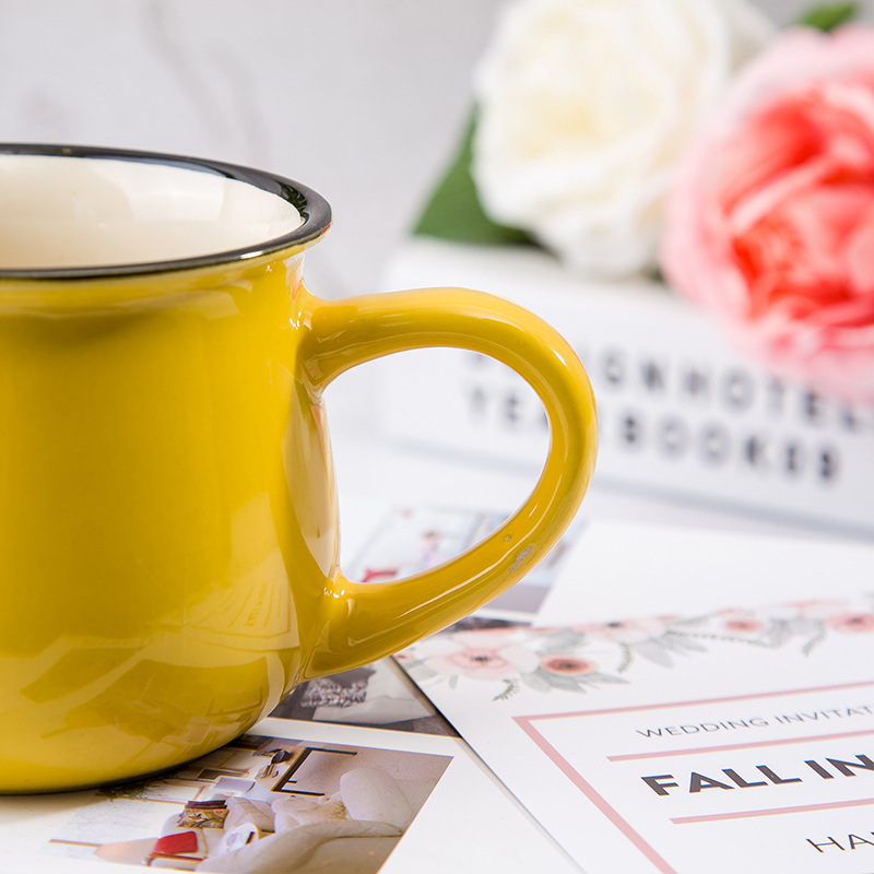 Hemmakontor retro te kaffe miljövänlig mugg keramik dricksmuggar keramik gravyr röda koppar