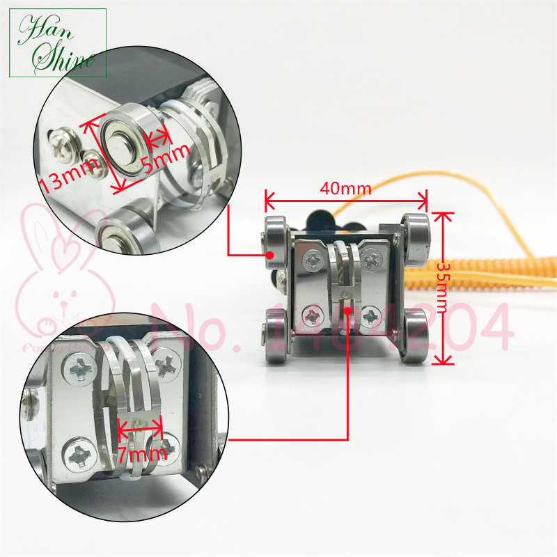 Type K Roller Surface Thermocouple -50°C ~ 500°C Handheld Contact Temperature Sensor for Moving or Rotating Surfaces