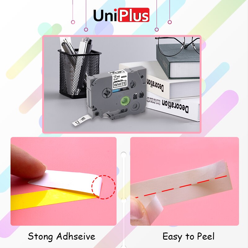 UniPlus 5PK Set Label Tape 231 Label Maker Labeler 12mm 431 531